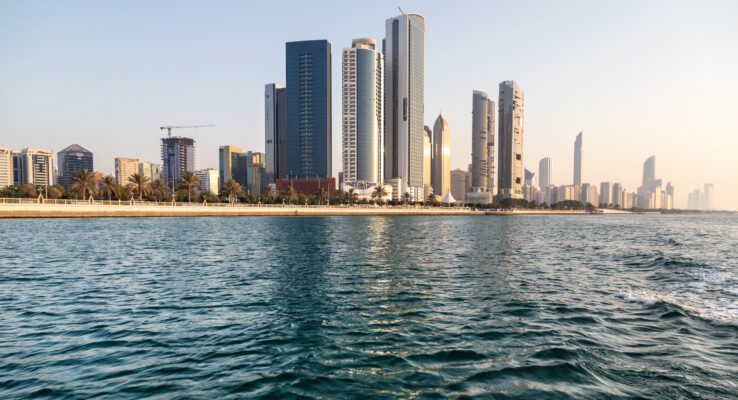 abu dhabi cityscape corniche from the seaside 2025 03 09 20 38 30 utc